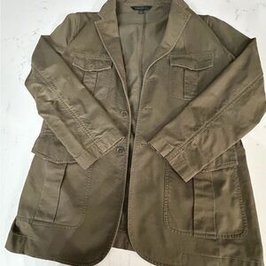 Express Men’s Olive Green Utility Jacket-L Y2K